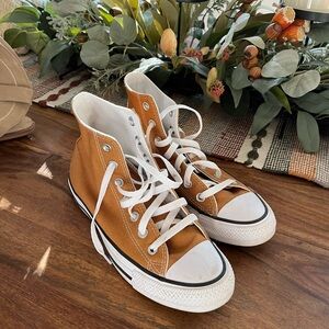 Rust/Orange Custom Converse- Women’s Size 7 High Tops